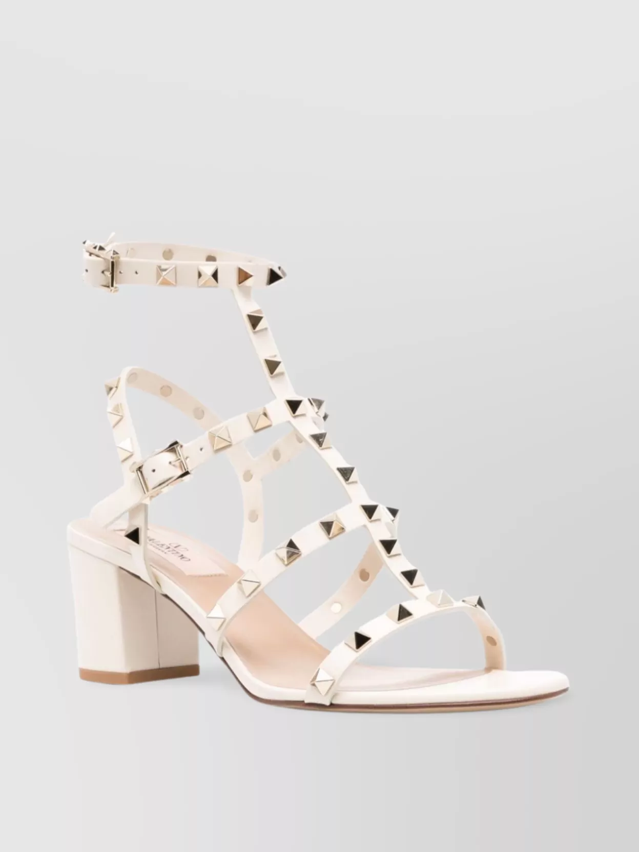 Valentino Garavani Studded Leather Block Heel Sandals