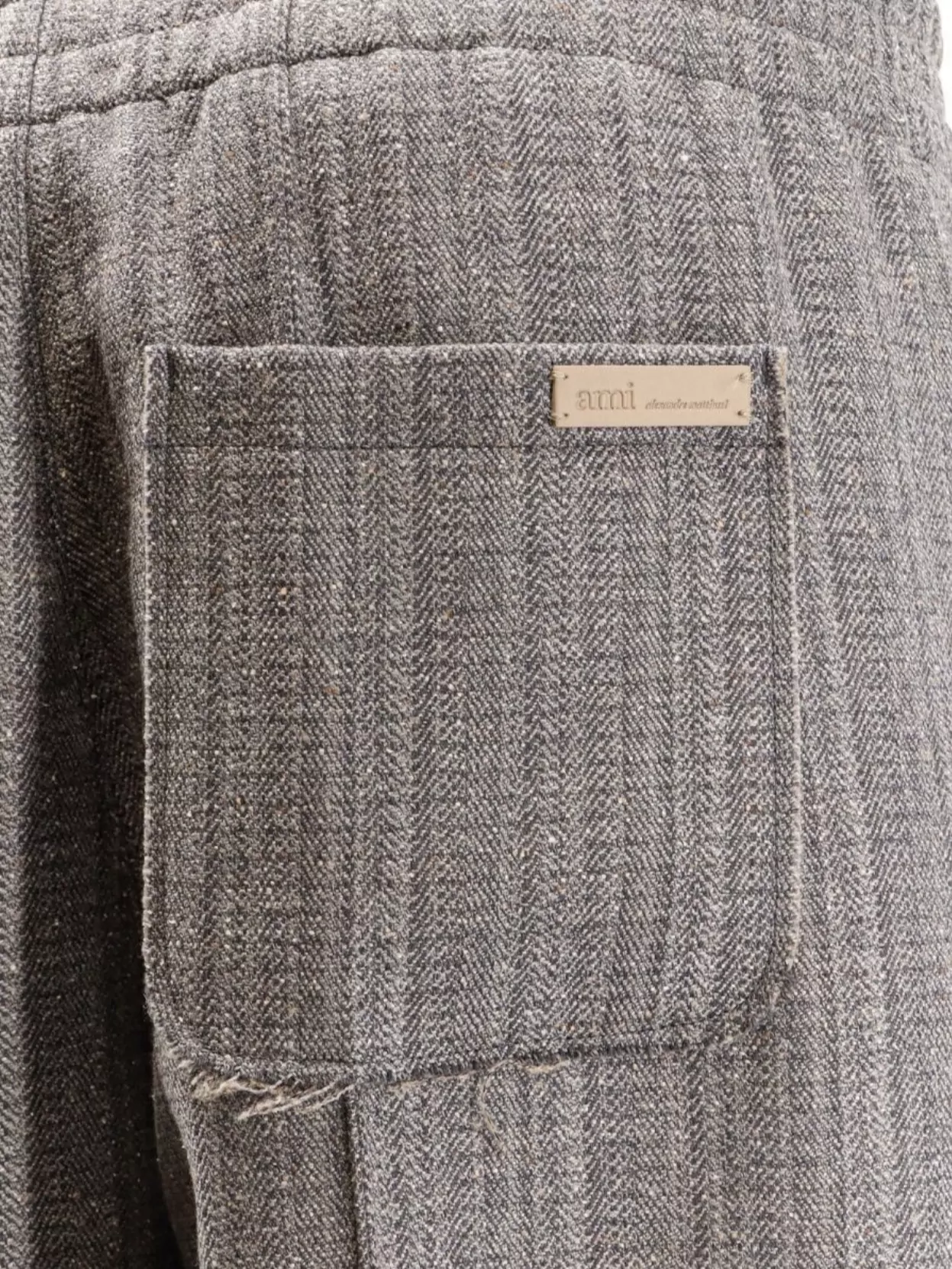 Ami Paris Soft Wool Blend Straight Leg Trousers