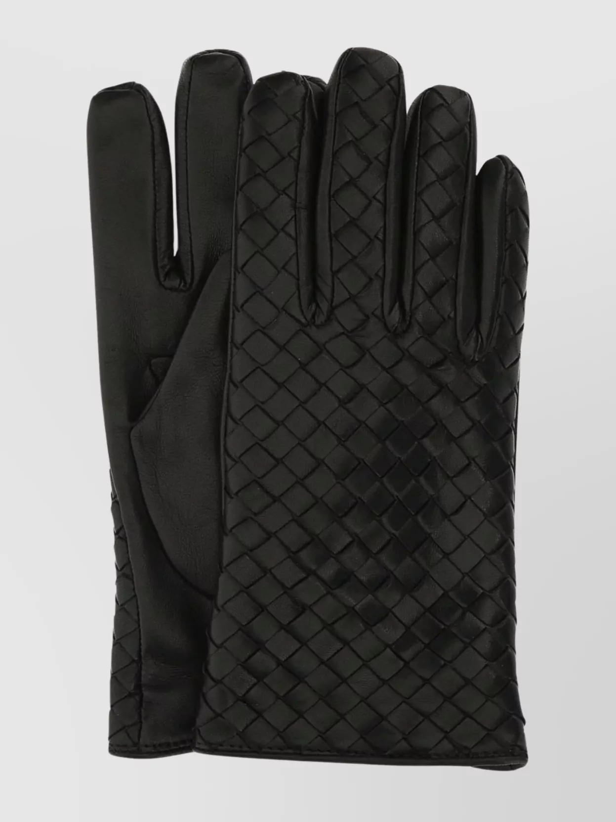 Shop Bottega Veneta Leather Gloves With Full Finger Coverage