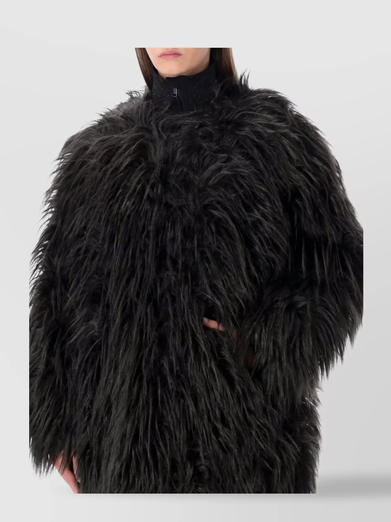 Goldbergh Eco Fur Jacket High Collar Long Sleeves