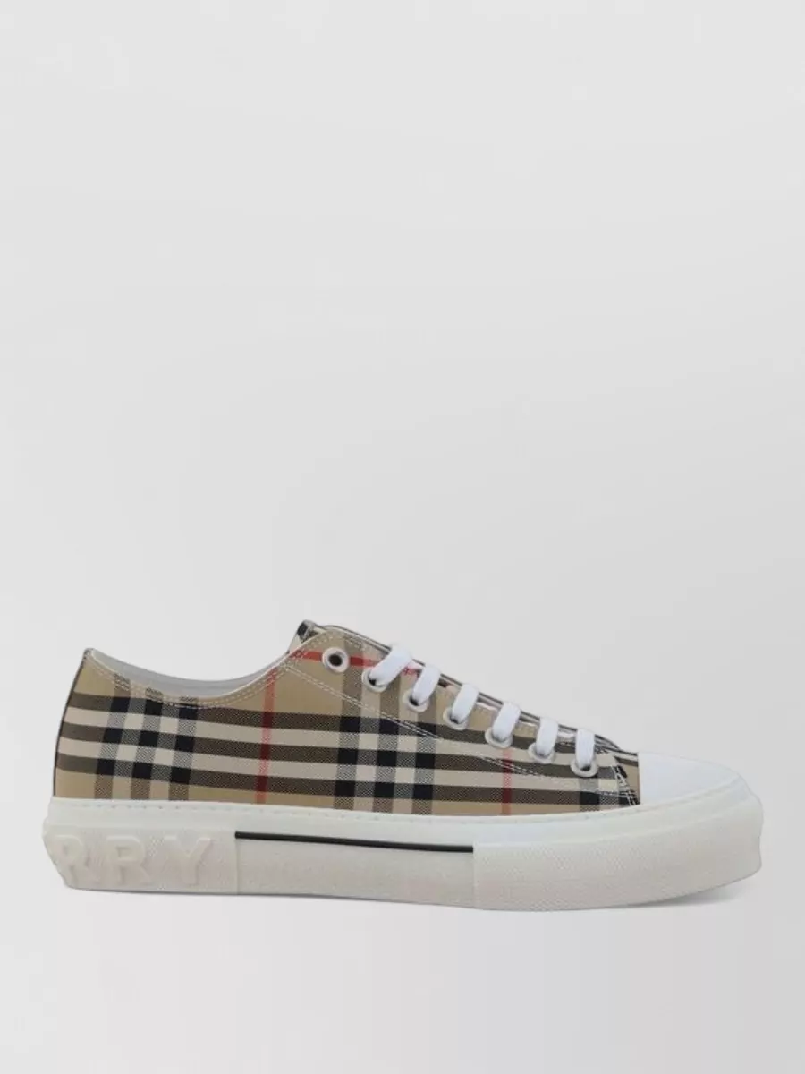 Burberry Leather Check Low-Top Sneakers