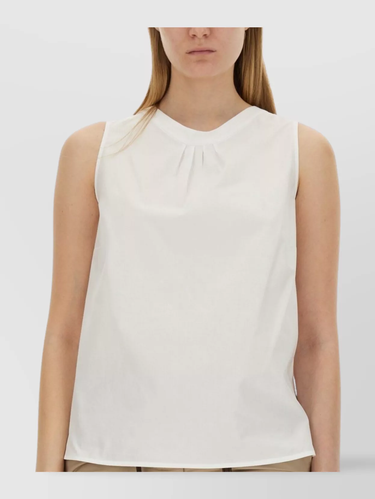 S Max Mara Bow Back Pleated Sleeveless Top