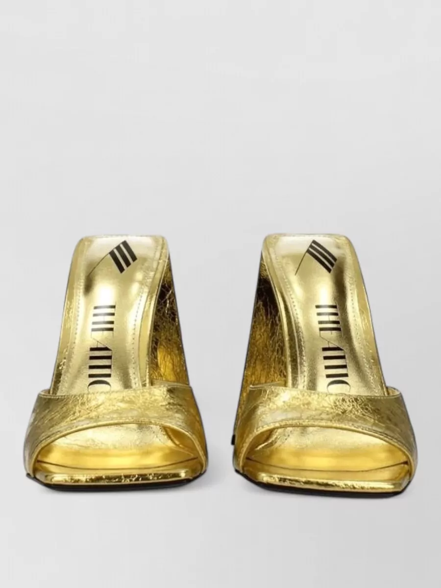 The Attico leather heeled mules