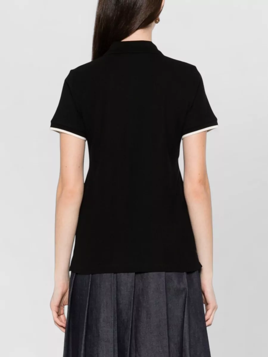 Moncler Polo Shirt Logo Detail Silk Nylon