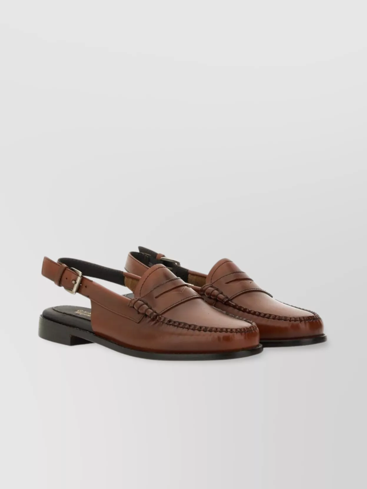 G.h. Bass Buckle Loafer Moc Slingback Smooth