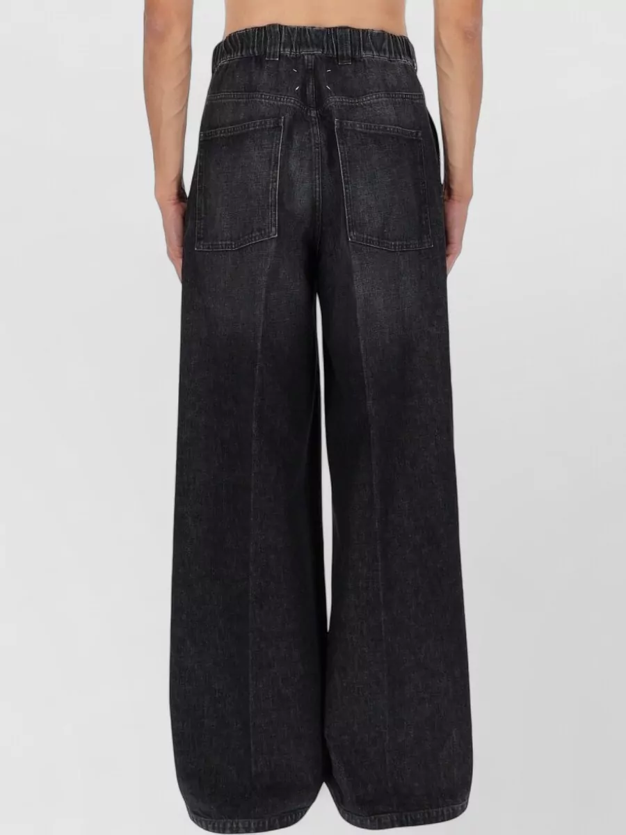 Maison Margiela Wide Leg Denim Trousers With Elastic Waist
