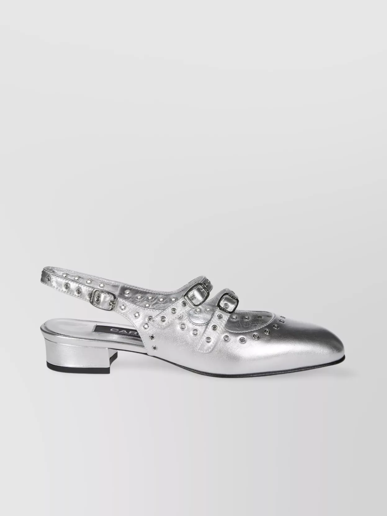 Carel Block Heel Slingback Studded Embellishments