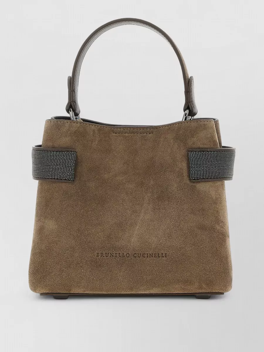 Brunello Cucinelli Small Suede Shoulder Bag