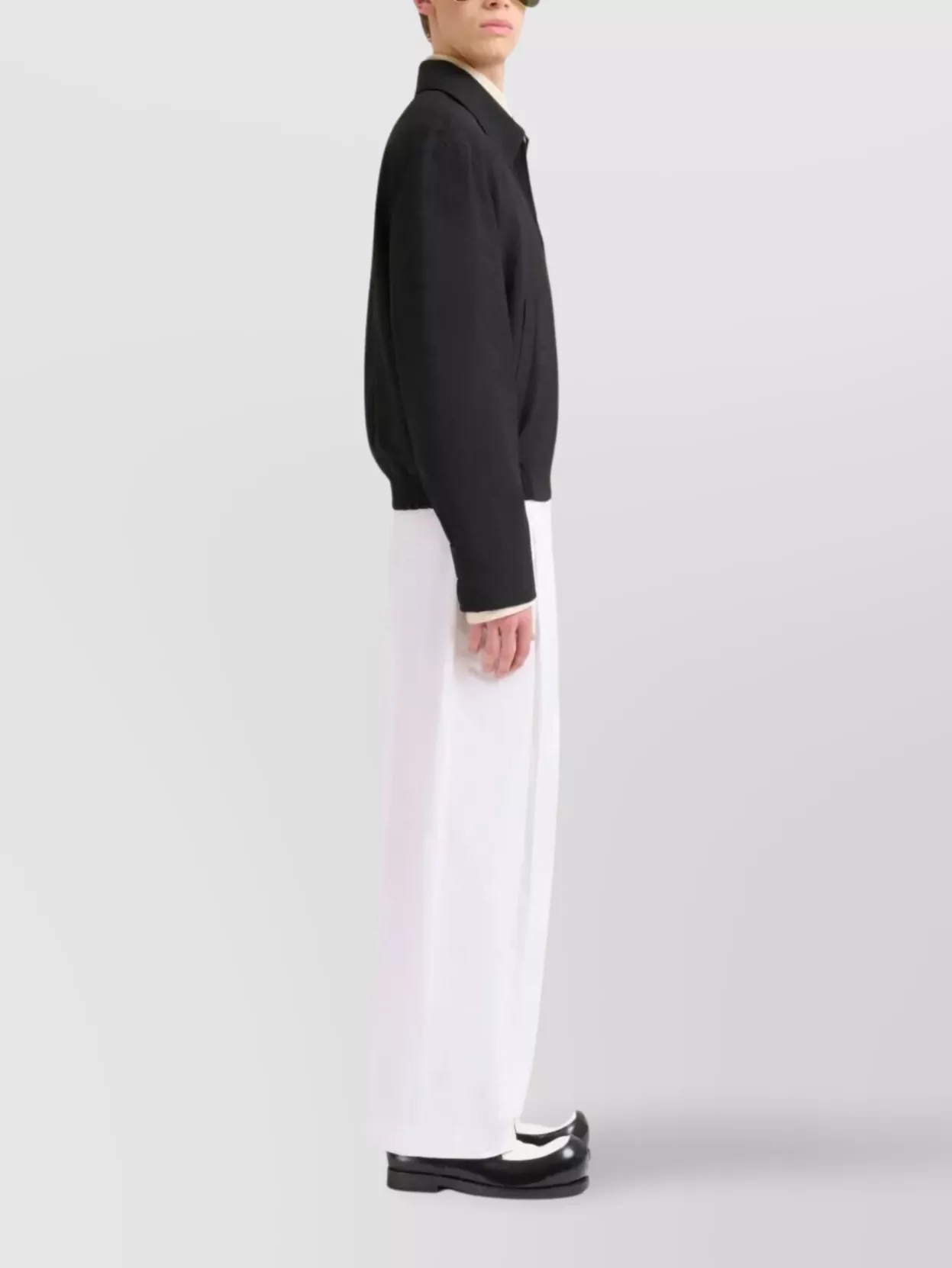 Marni White Poplin Trousers With Maxi Pleats In White