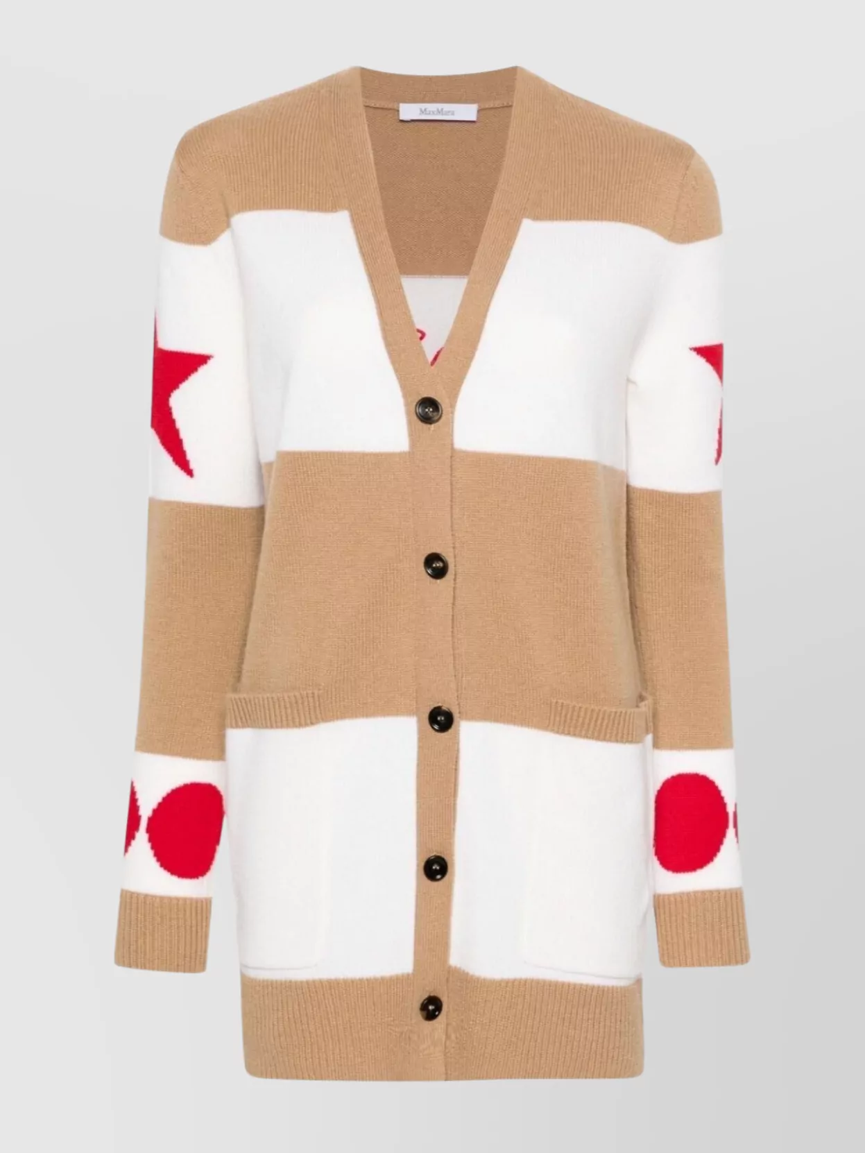 Max Mara Knitwear With Graphic Pattern And Pockets In Brown