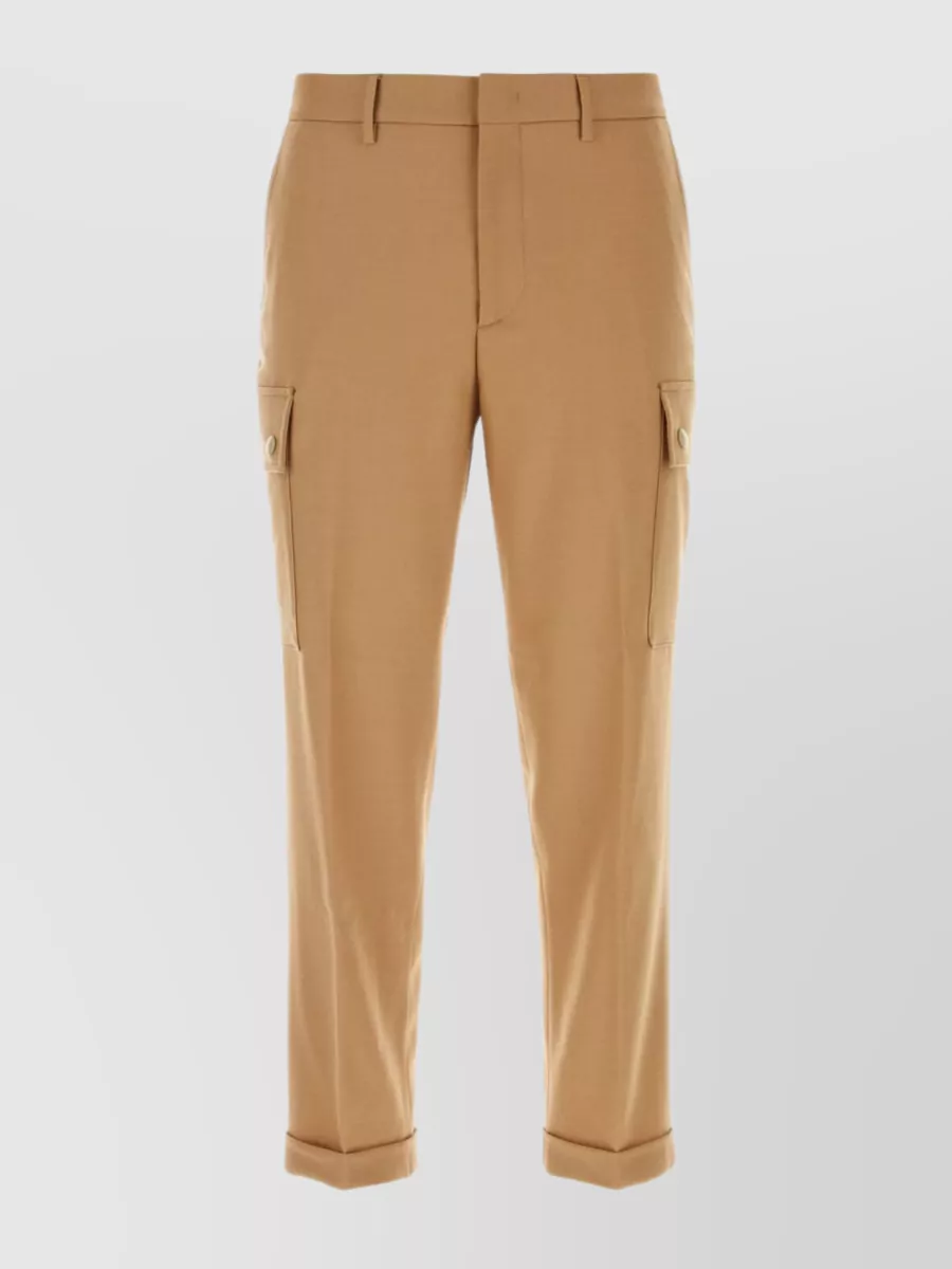 Shop Etro Cargo Pant With Folded Hemline And Multiple Pockets In Brown