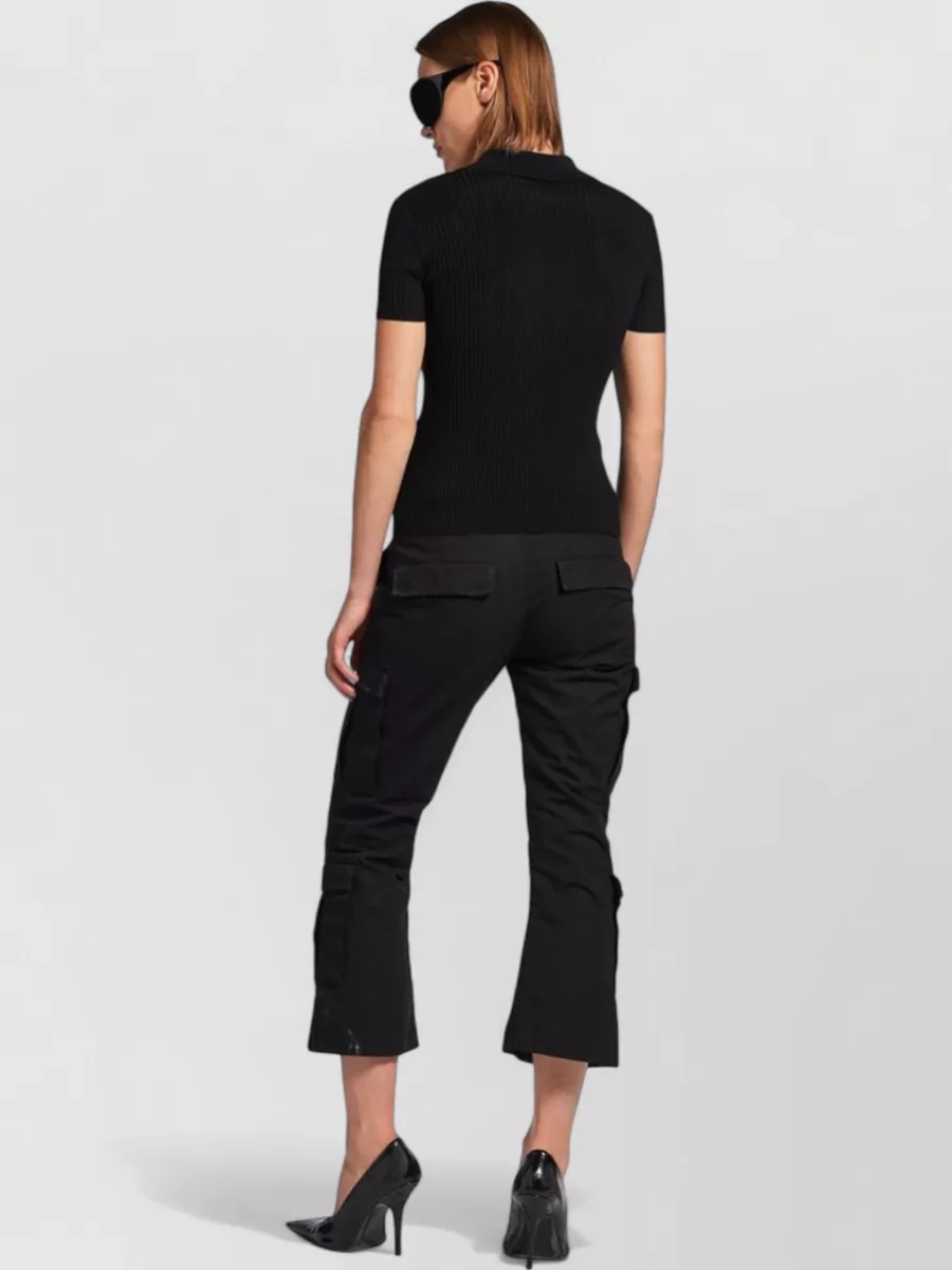 Balenciaga Ribbed Short-Sleeve Knit Top