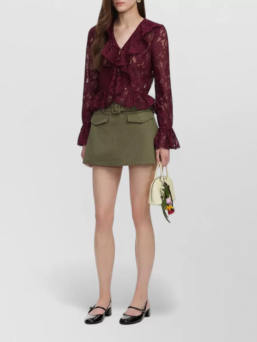 Self-Portrait High-rise mini skirt