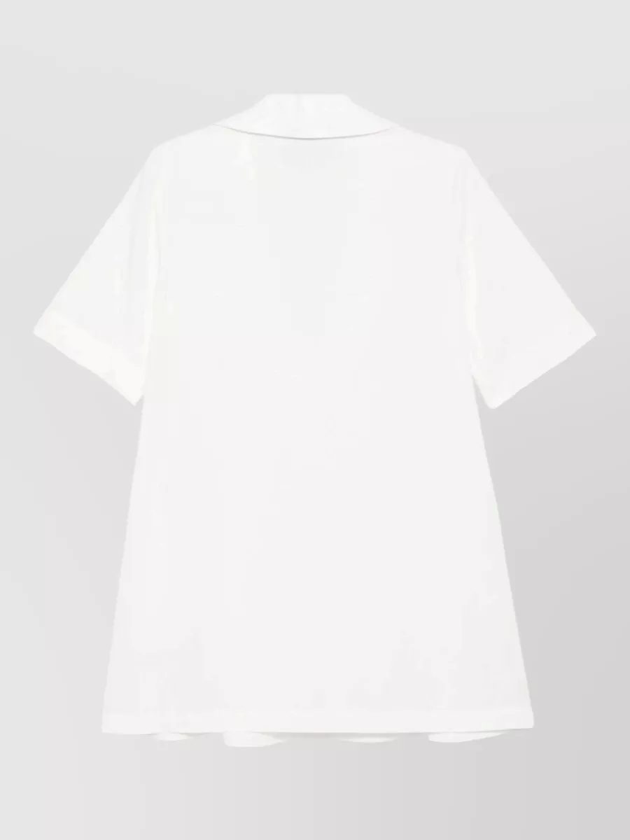 Semicouture Linen Blend Short-Sleeve Mini Dress