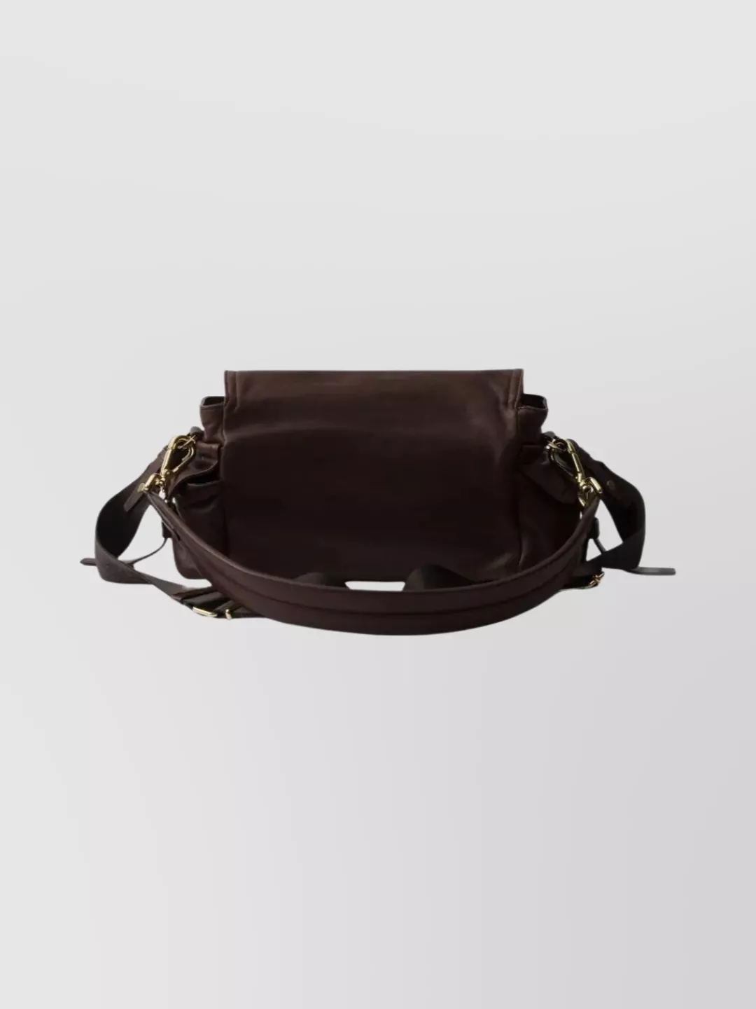 Prada Medium Nappa Leather Shoulder Bag Flap In Brown