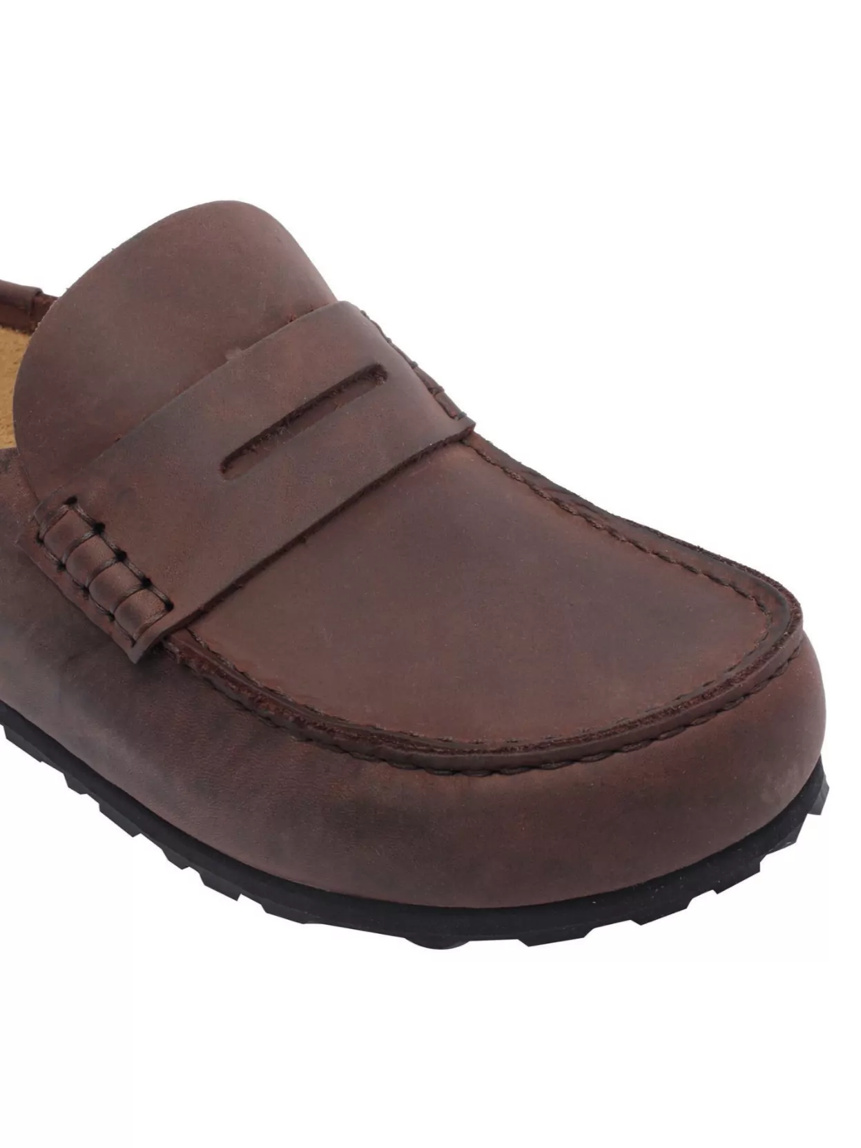 Birkenstock Leather Loafers With Penny Strap And Round Toe