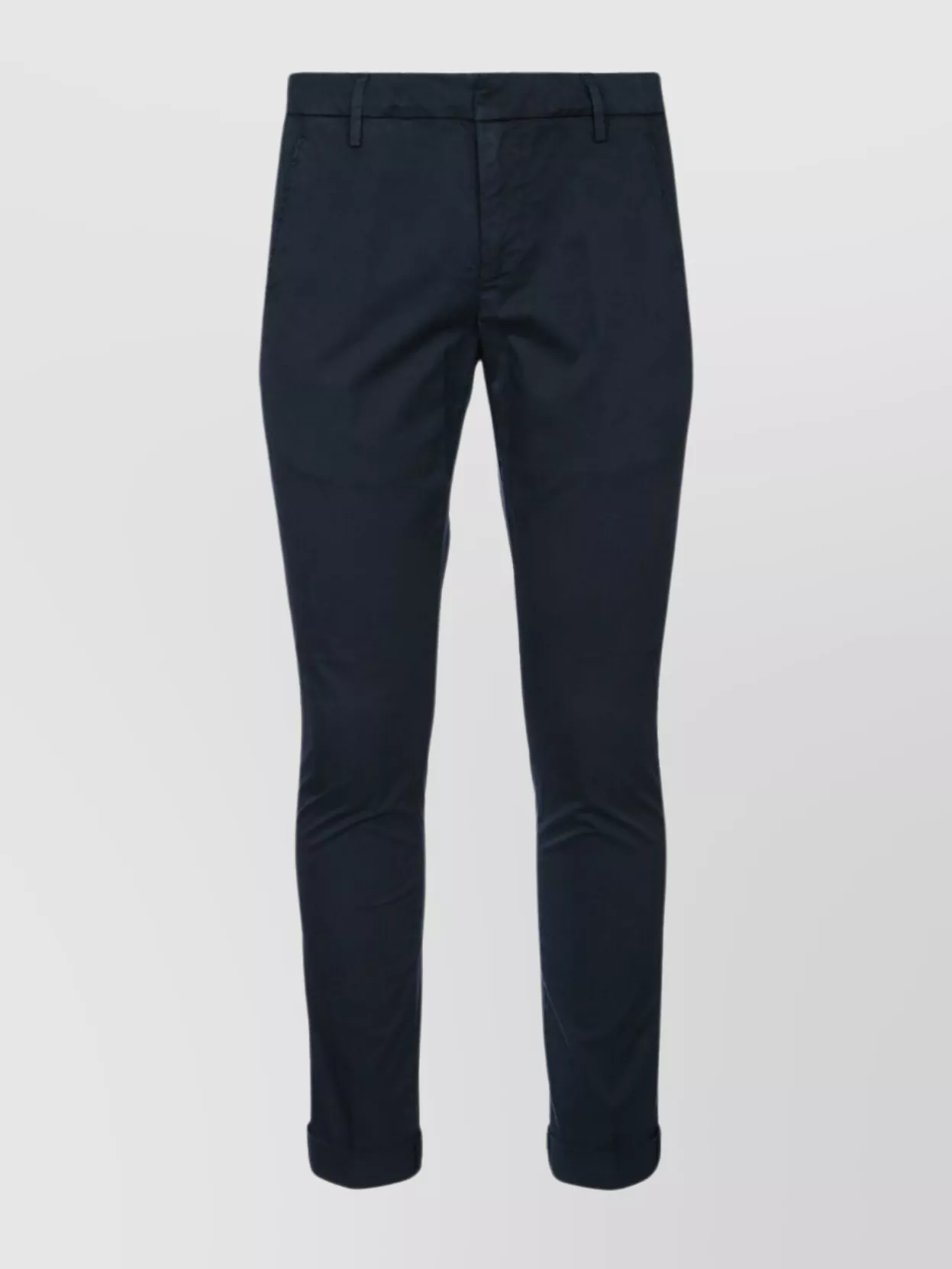 Dondup Trousers With Cuffed Hem And Button Detail