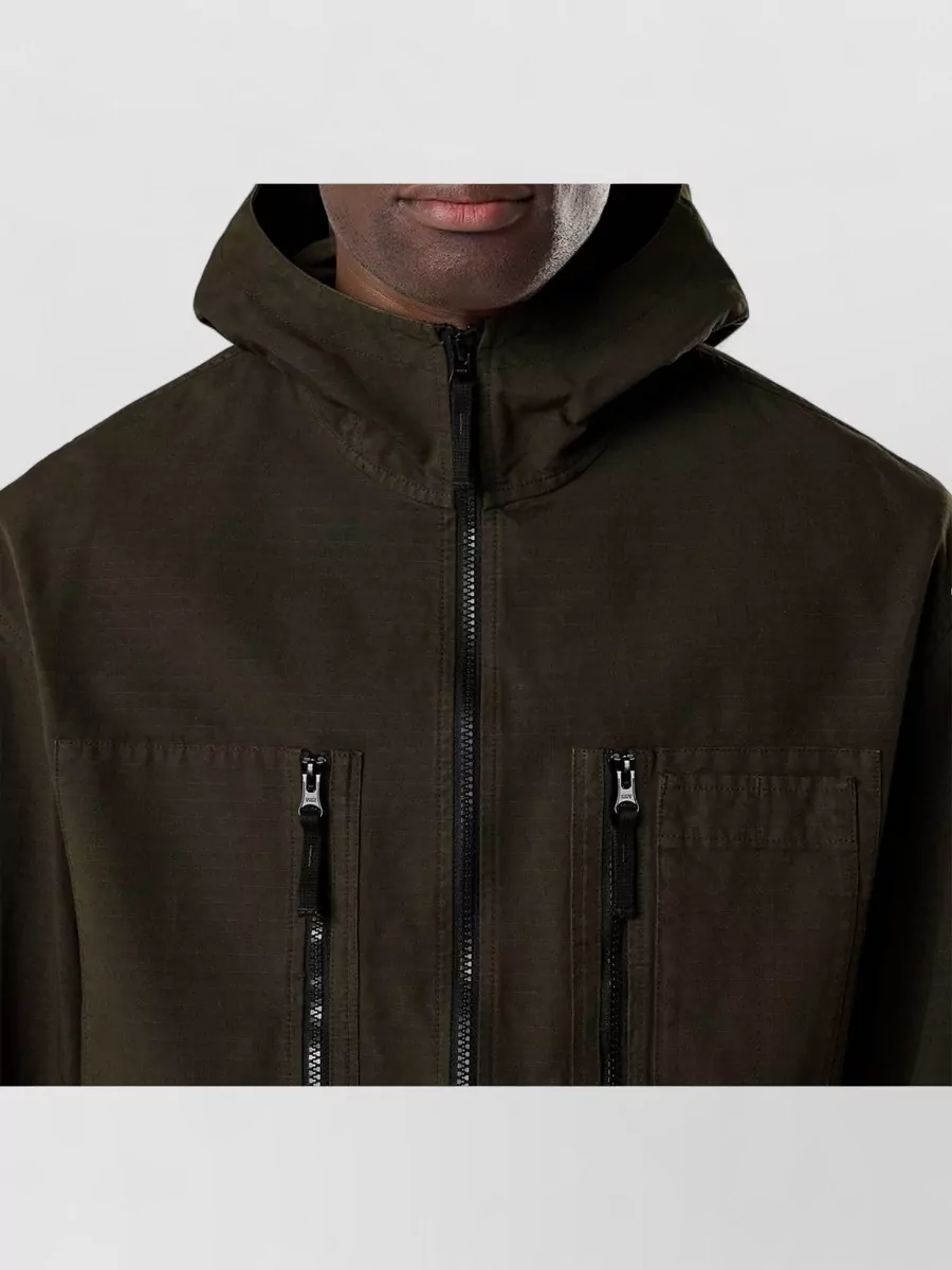 Stone Island Cotton Hooded Zip-Up Jacket