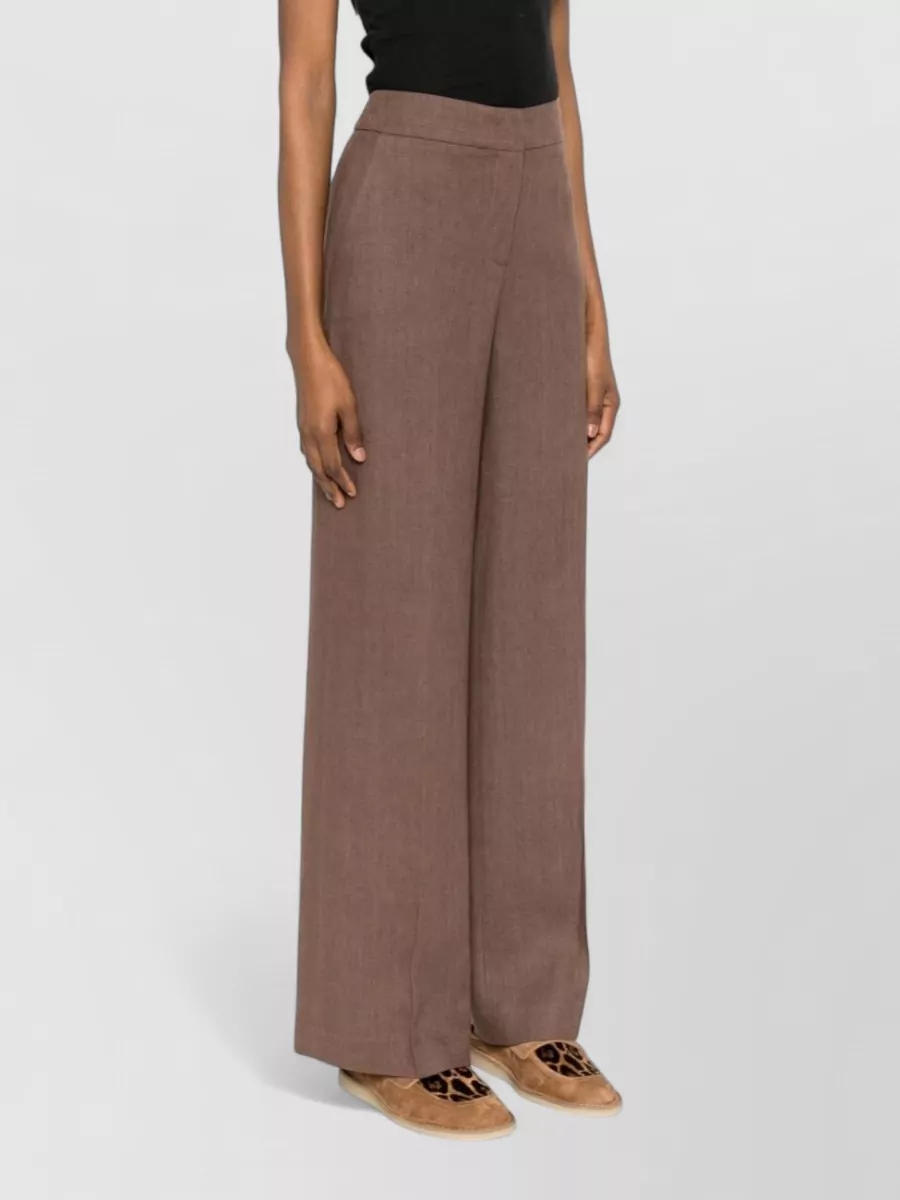Via Masini 80 Linen Wide-Leg Trousers