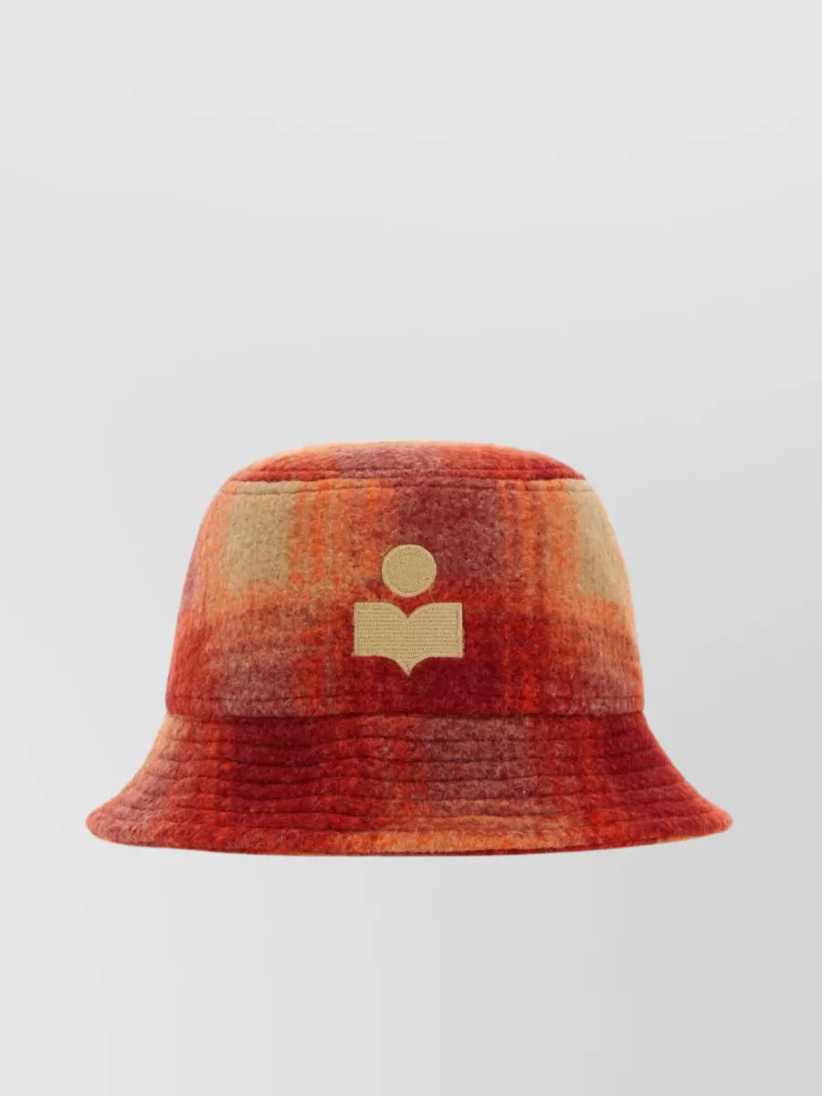 Shop Isabel Marant Plaid Wide Brim Bucket Hat In Burgundy