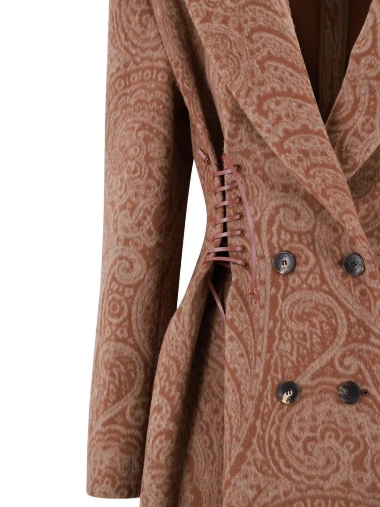 Etro Tailored Long Coat Featuring Paisley Design