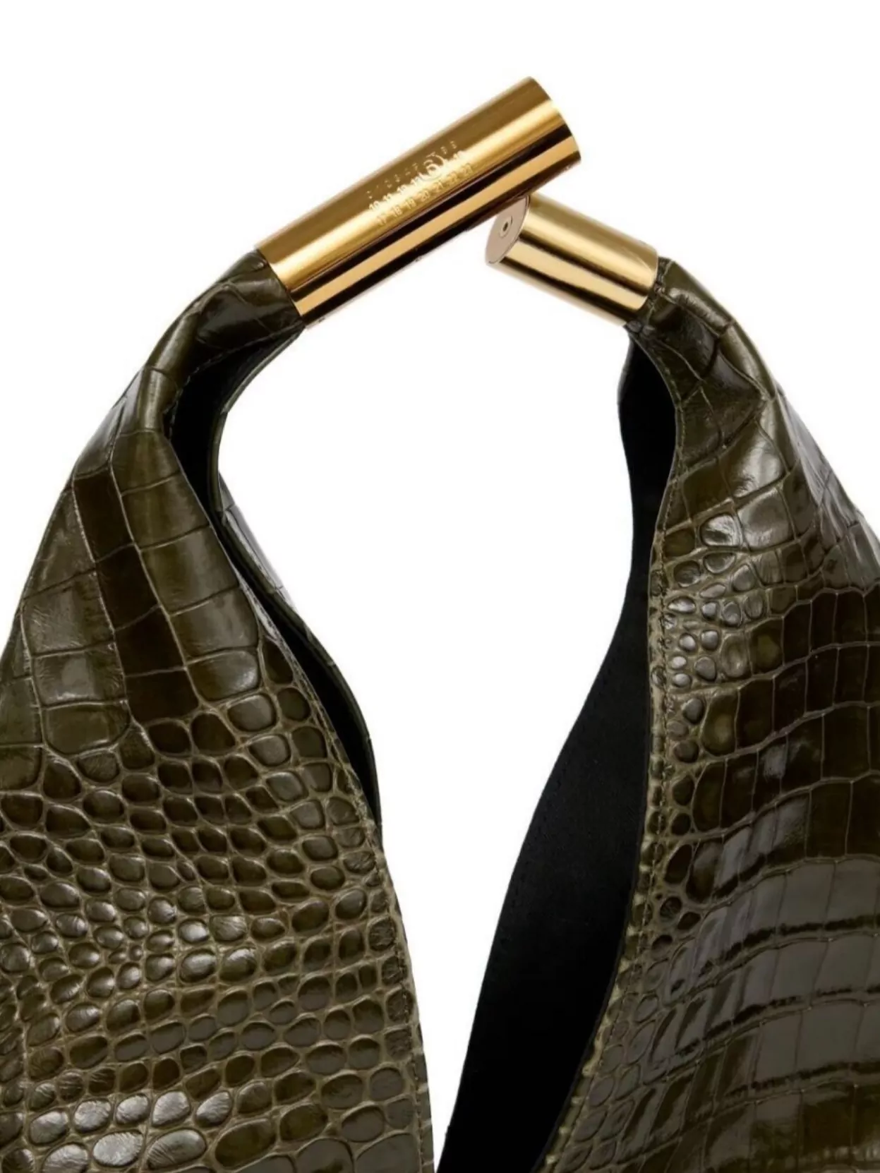 Mm6 Maison Margiela Japanese Medium Crocodile-Embossed Leather Shoulder Bag