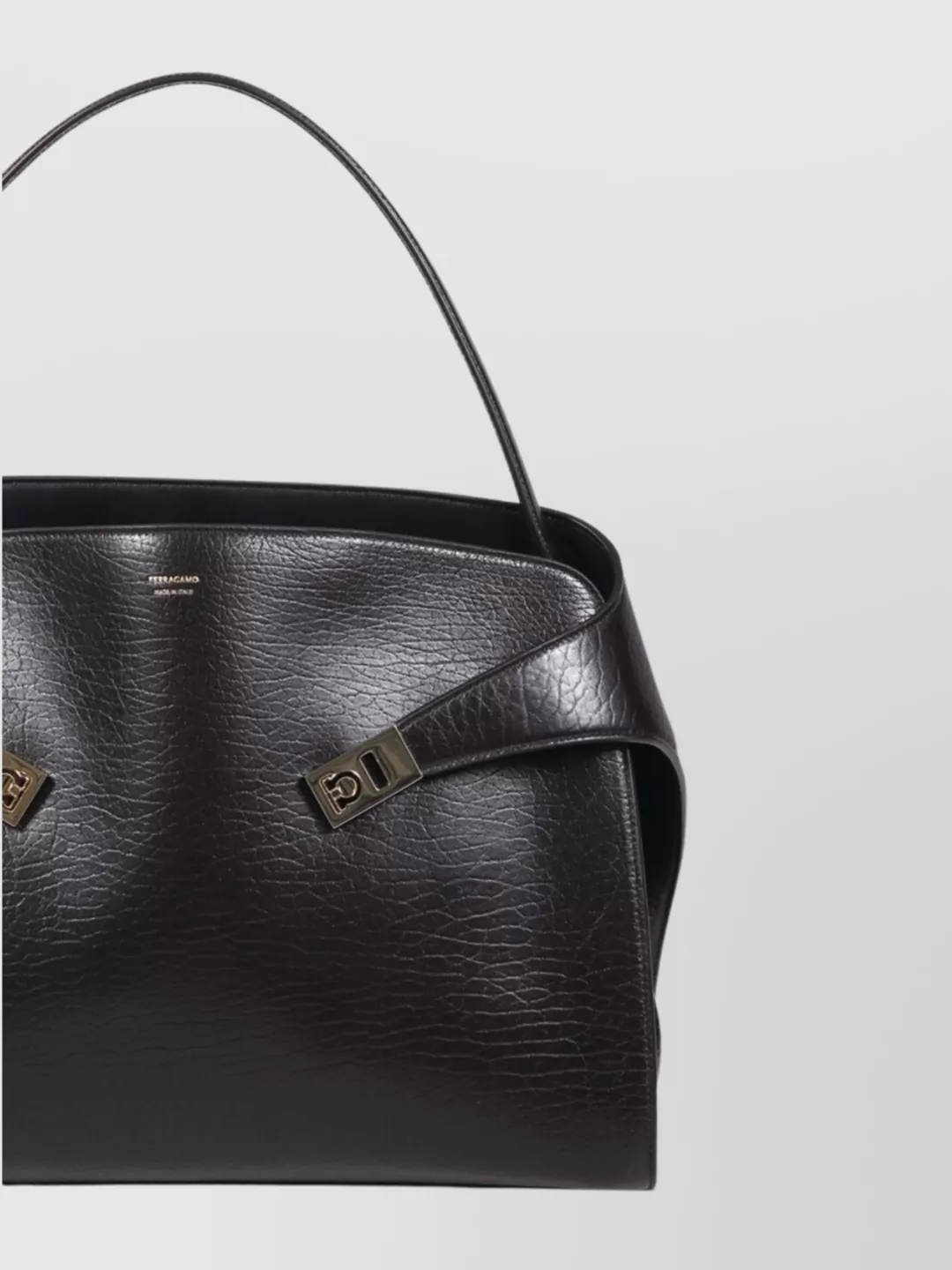 Ferragamo Maxi Grain Bicolor Structured Shoulder Bag