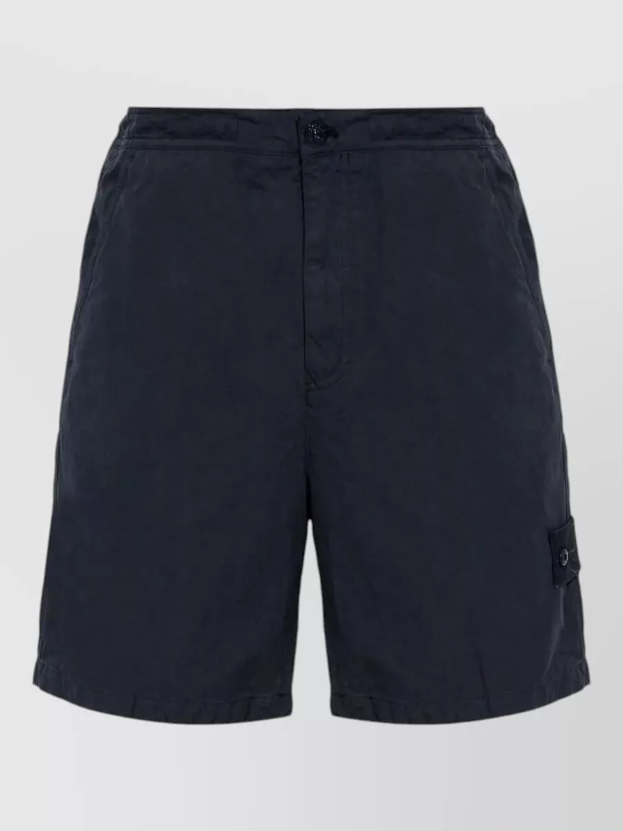 Stone Island Cotton And Linen Cargo Bermuda Shorts