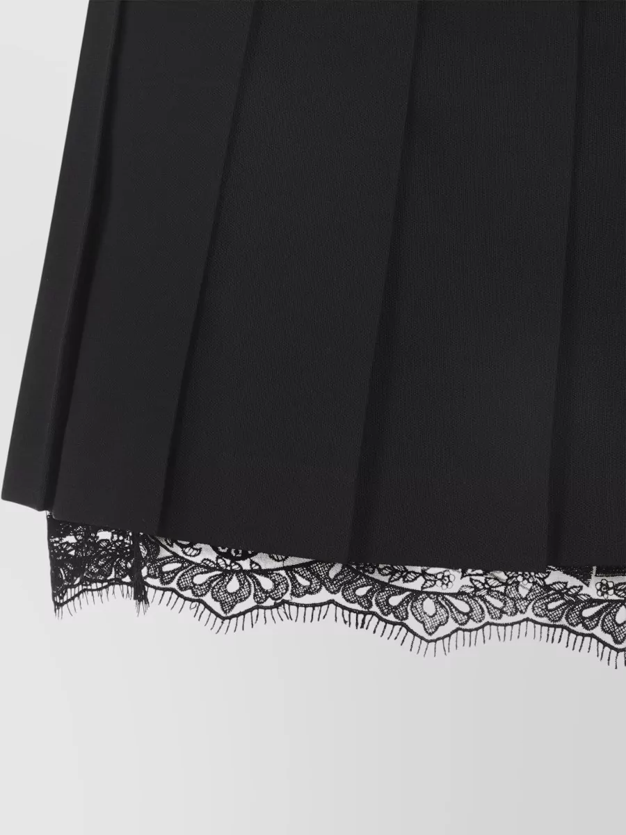 Acne Studios Wool Blend Pleated Mini Skirt Lace