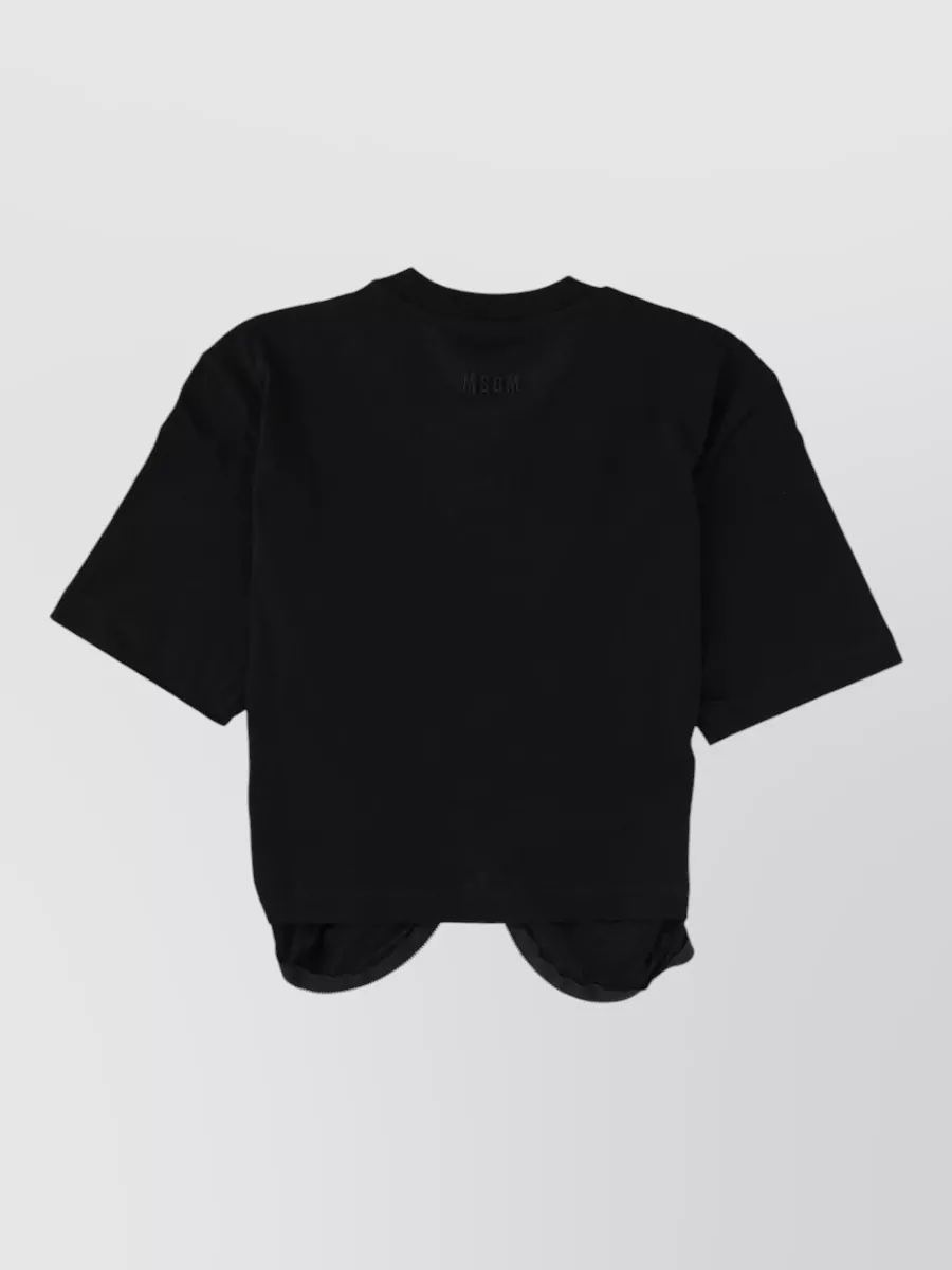 Msgm Short Sleeve Top Featuring Ruched Detail In Black
