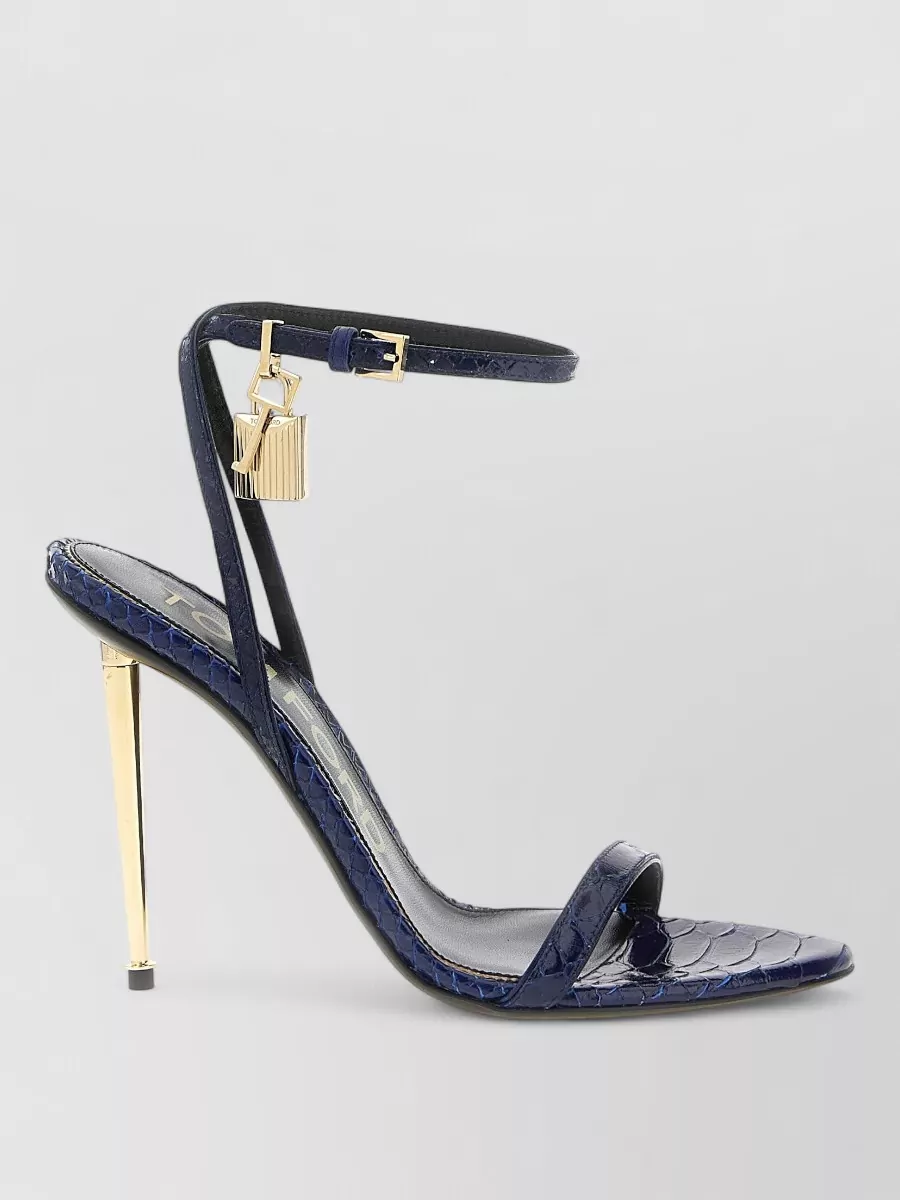 Tom Ford Padlock Sandals Ankle Strap Gold Hardware