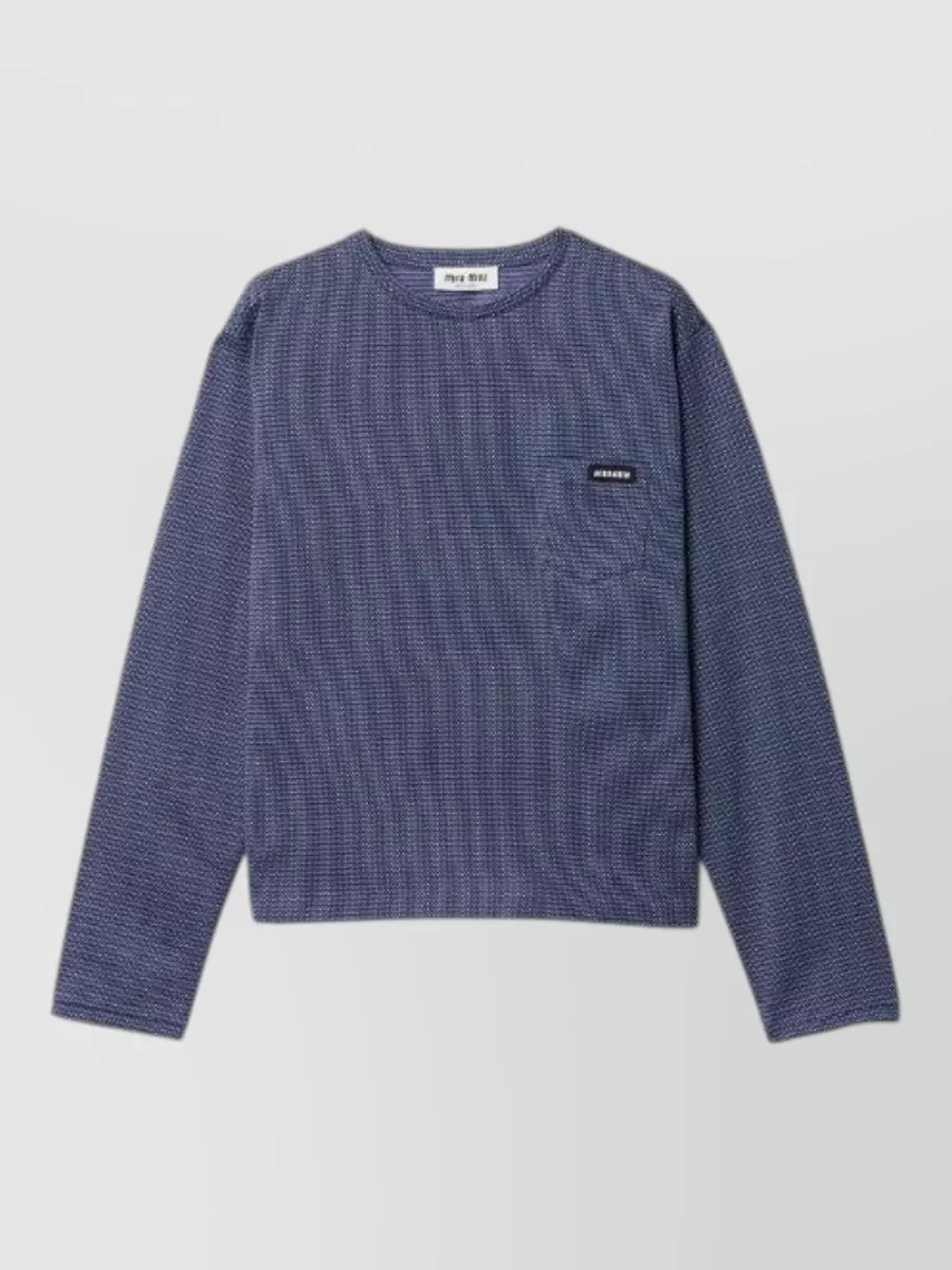 Miu Miu striped jacquard jersey long-sleeve t-shirt