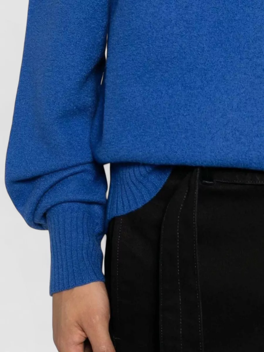 Jil Sander Wool Ribbed Turtleneck Long-Sleeve Sweater