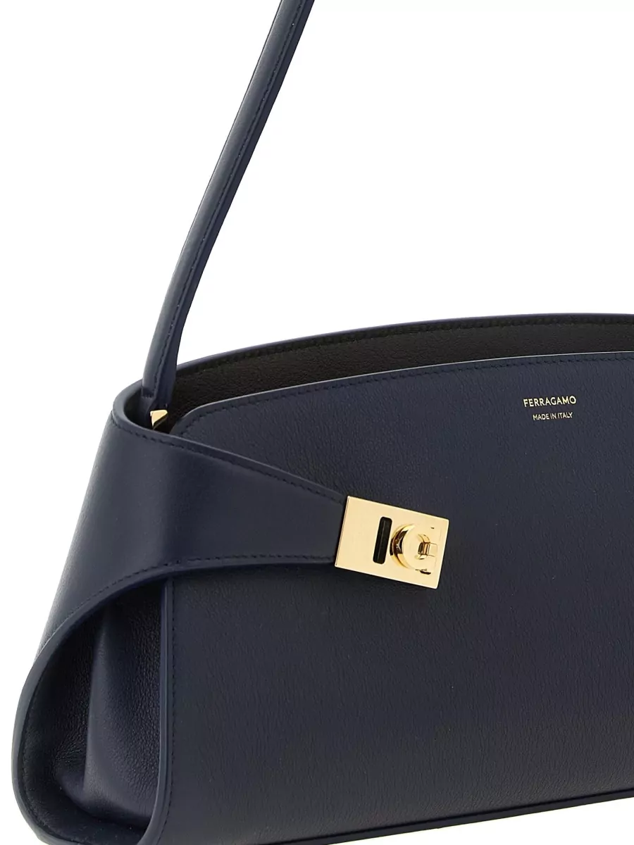 Ferragamo Hug East-West Calfskin Leather Clutch Bag