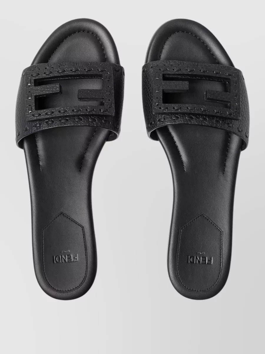 Fendi leather baguette slides
