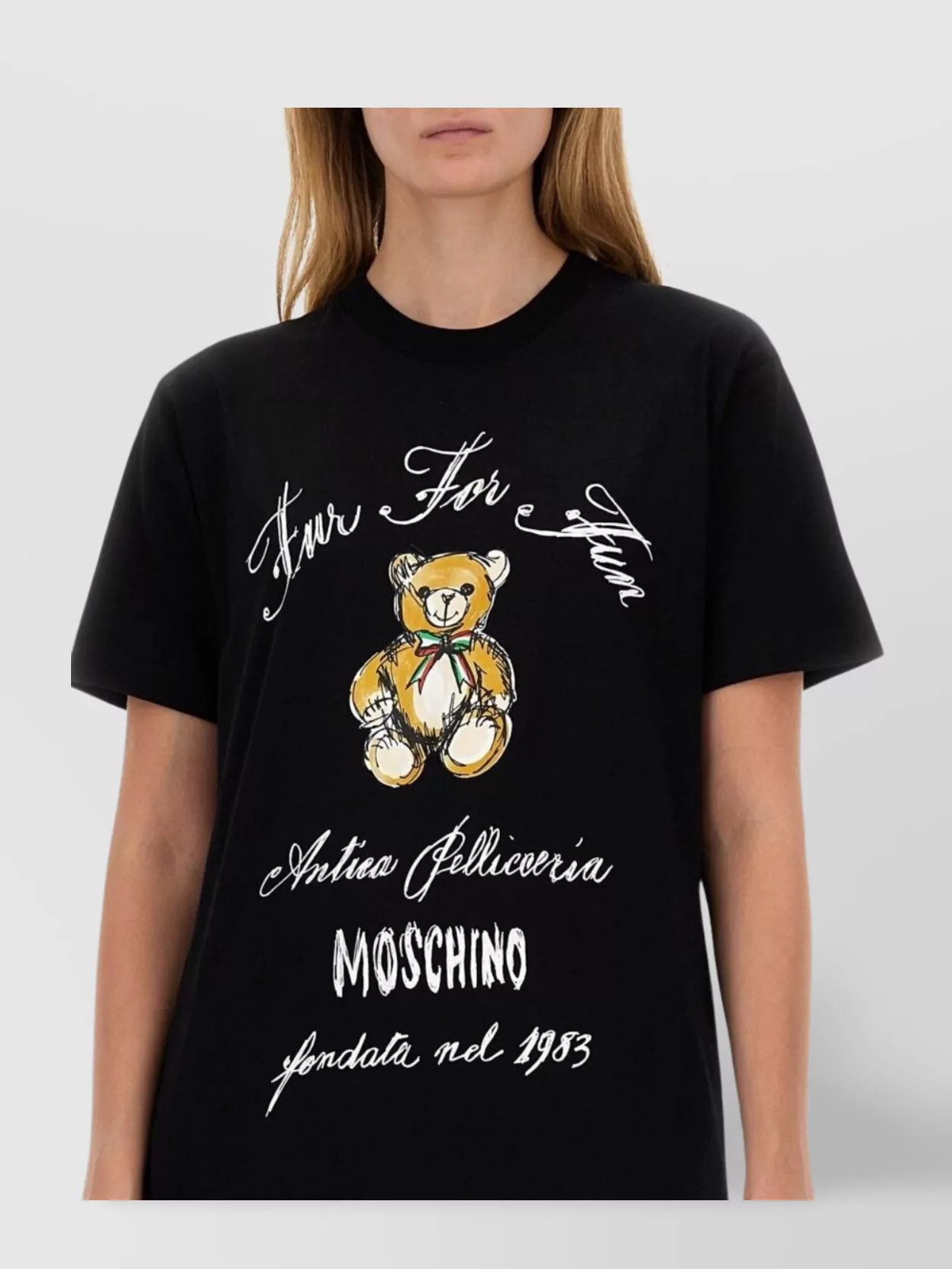 Moschino Logo Crew Neck Graphic Print T-Shirt
