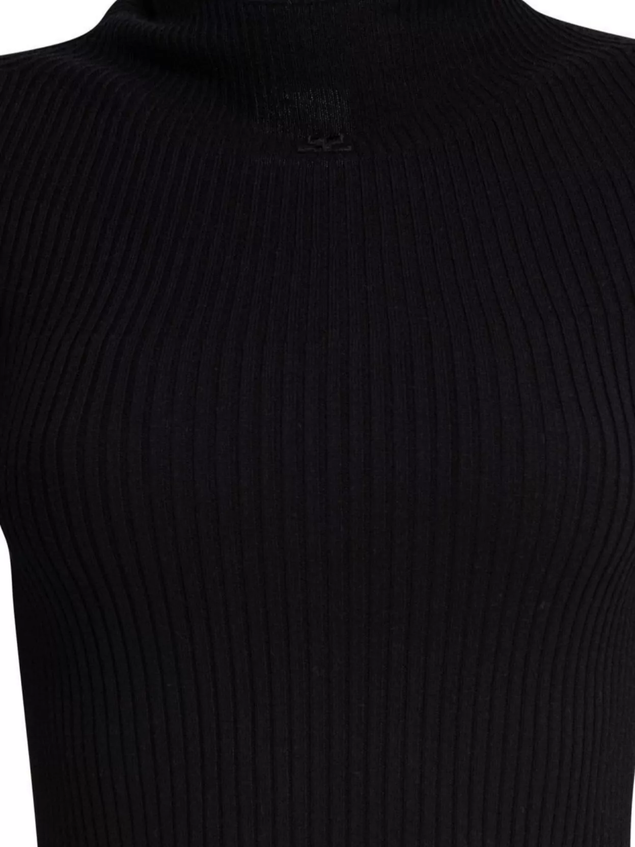 Courrèges Ribbed Mock Neck Knitwear With Long Sleeves