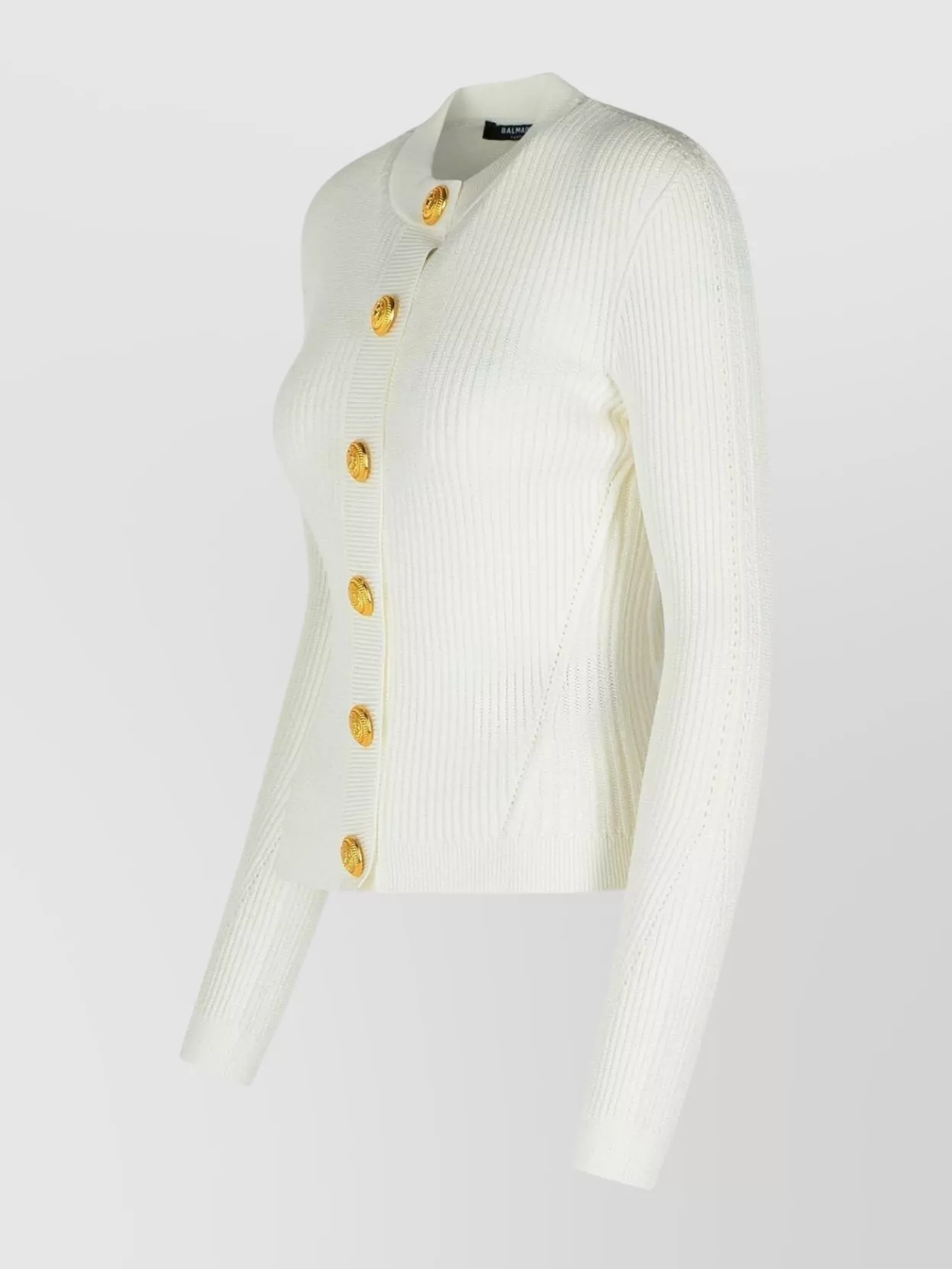 Balmain Knit Sweater Gold-tone Buttons In Neutral