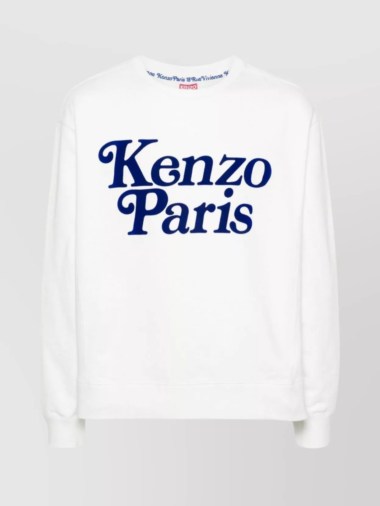 Shop Kenzo Relaxed Ribbed Crewneck Sweater In White