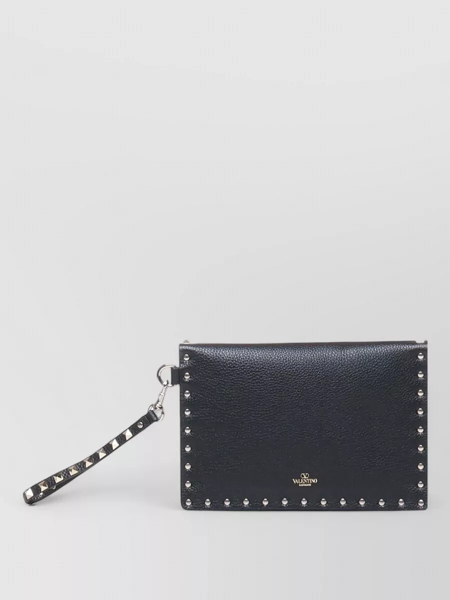 Valentino Garavani Rockstud Spike Leather Clutch Bag