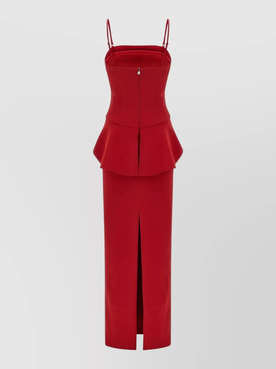 Rotate Birger Christensen asymmetric 3d floral maxi dress