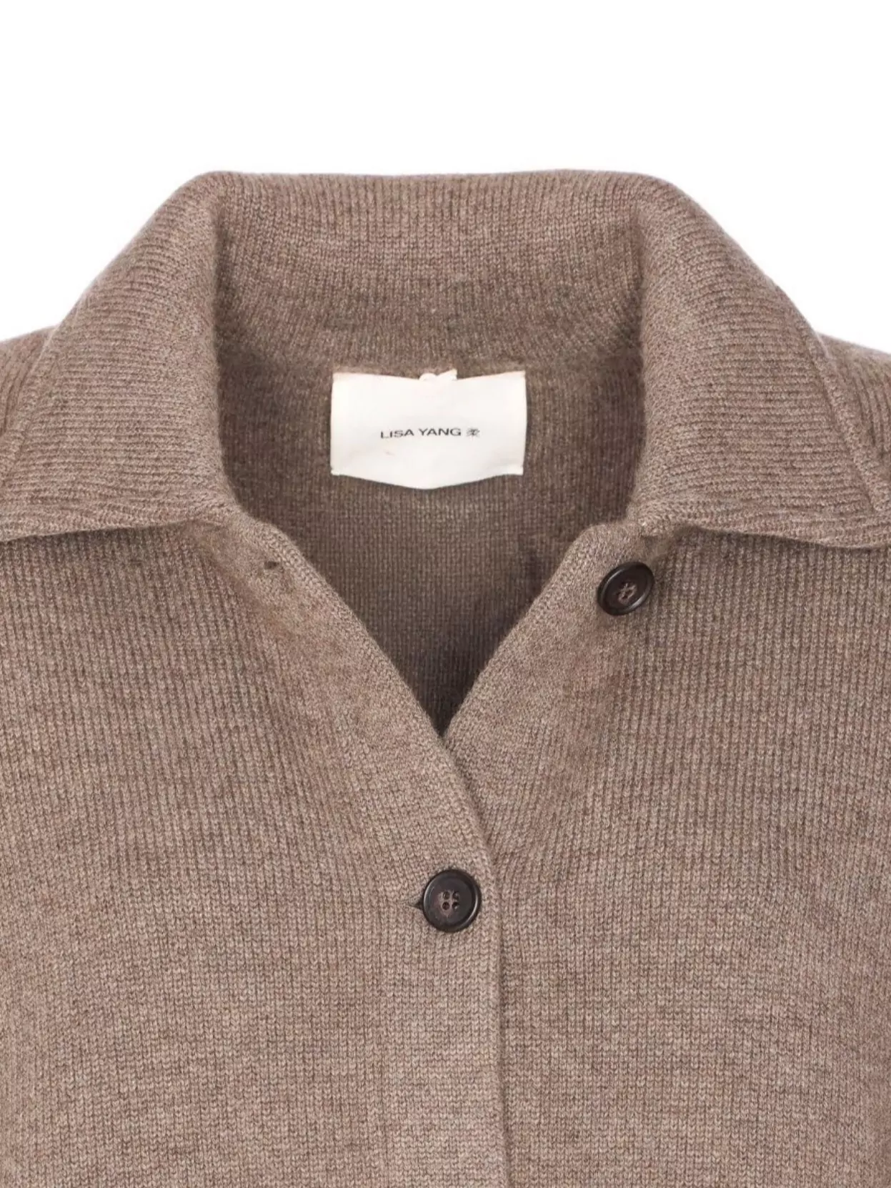 Lisa Yang Collared Jacket With Long Sleeves And Pockets In Brown