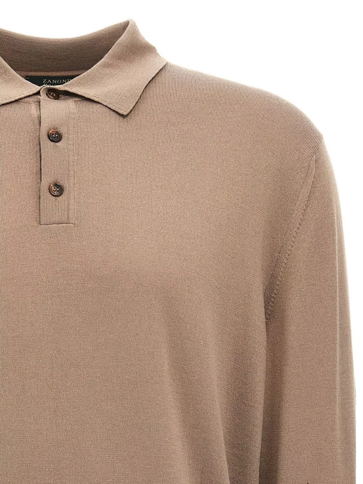 Zanone Wool Polo Shirt Collar Cuffs Hem