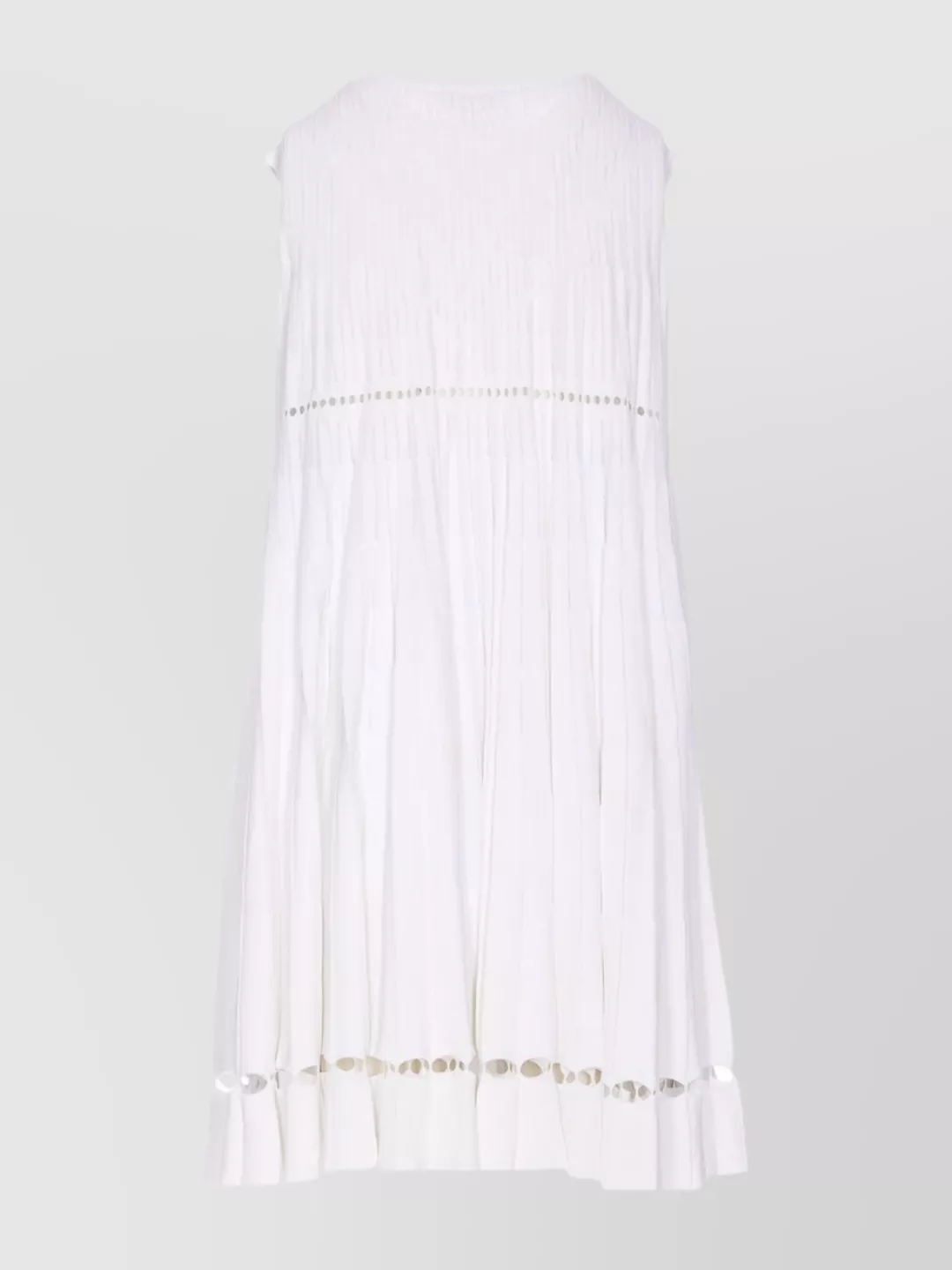 Alaïa Midi Dress With Cut-out Detailing And Pleats In White