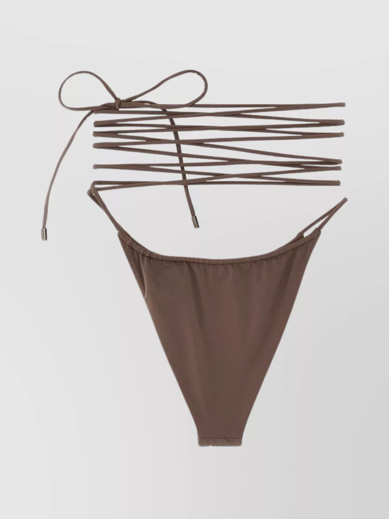 Saint Laurent Strappy High-cut Bikini Briefs In Burgundy