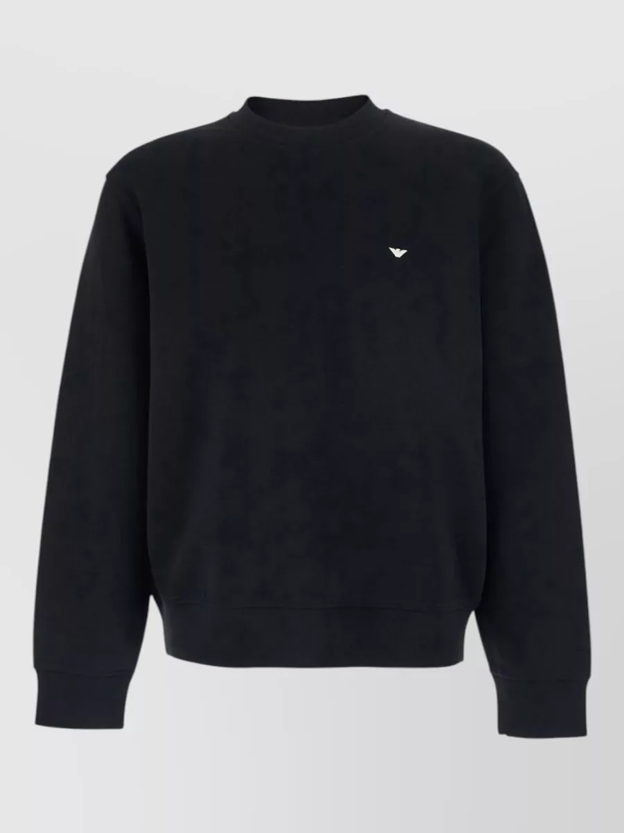 Emporio Armani Cotton logo-embroidered regular-fit crewneck sweatshirt