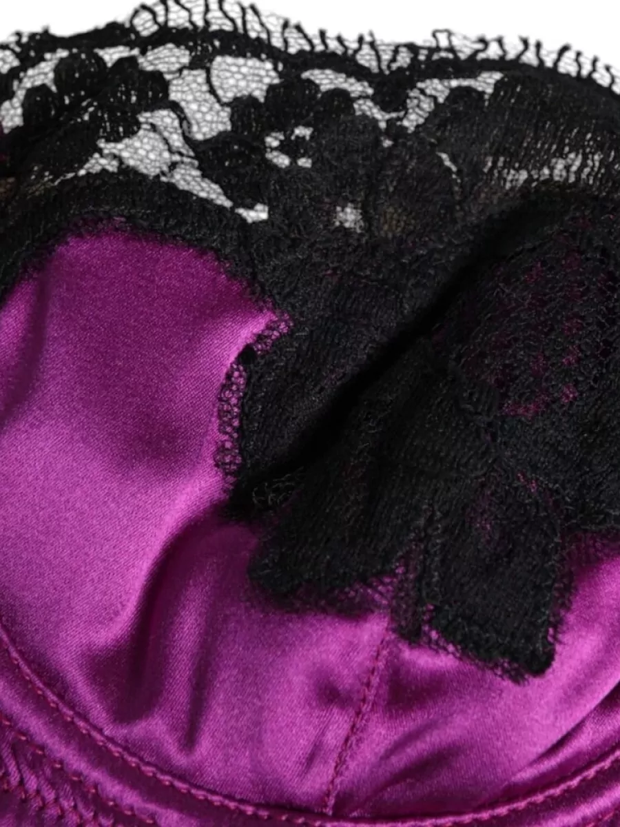 Dolce&Gabbana Silk Lace-Trim Underwired Balconette Bra