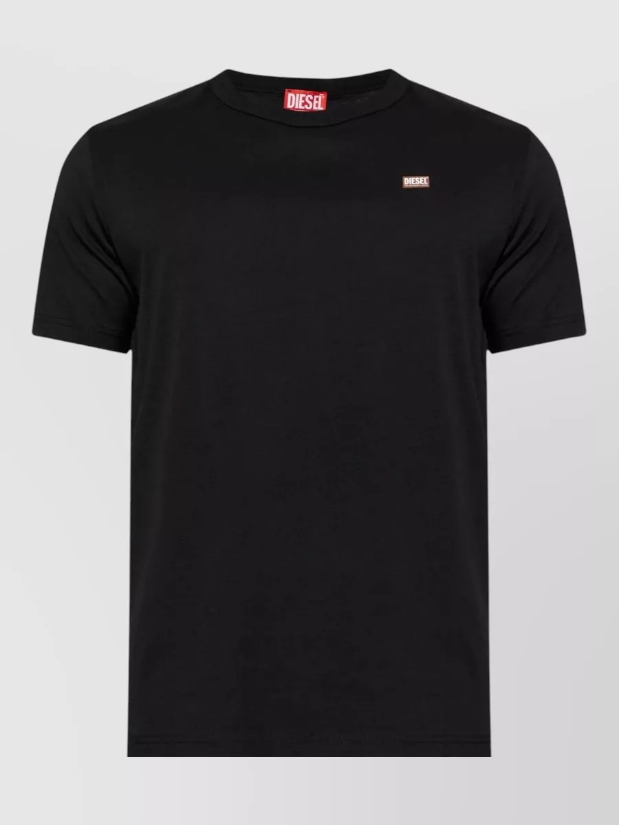 Diesel cotton logo patch crew neck t-shirt