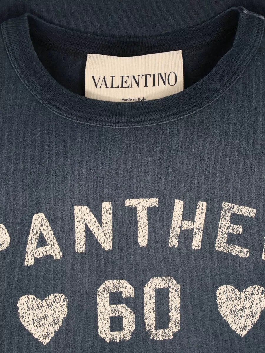 Valentino Crew Neck Graphic Print Short Sleeve Top