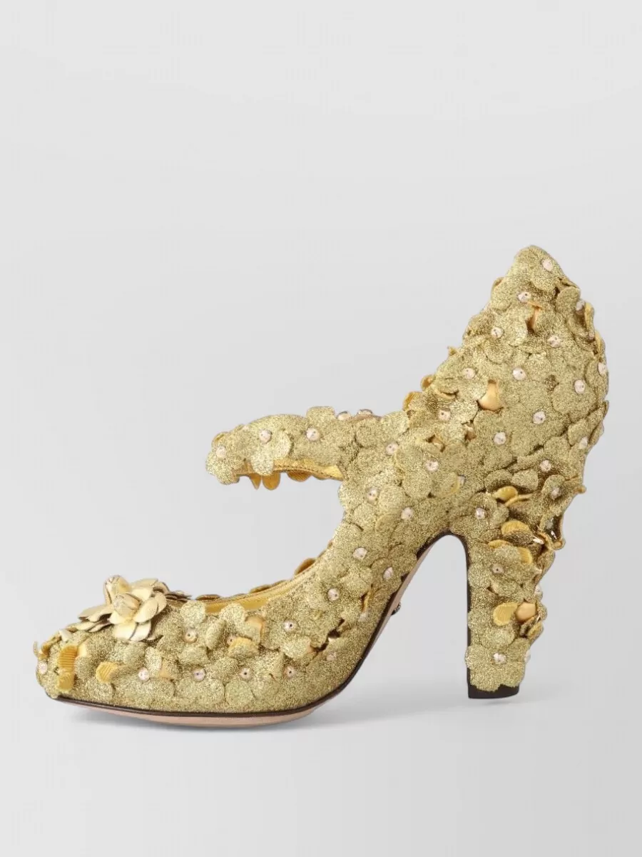 Dolce&Gabbana floral crystal mary jane pumps